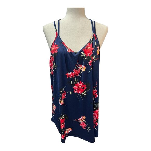 Papermoon Basima Back Detail Knit Top~Size 3X~Navy Floral Stitch Fix Tank~L4 11 - Picture 1 of 10